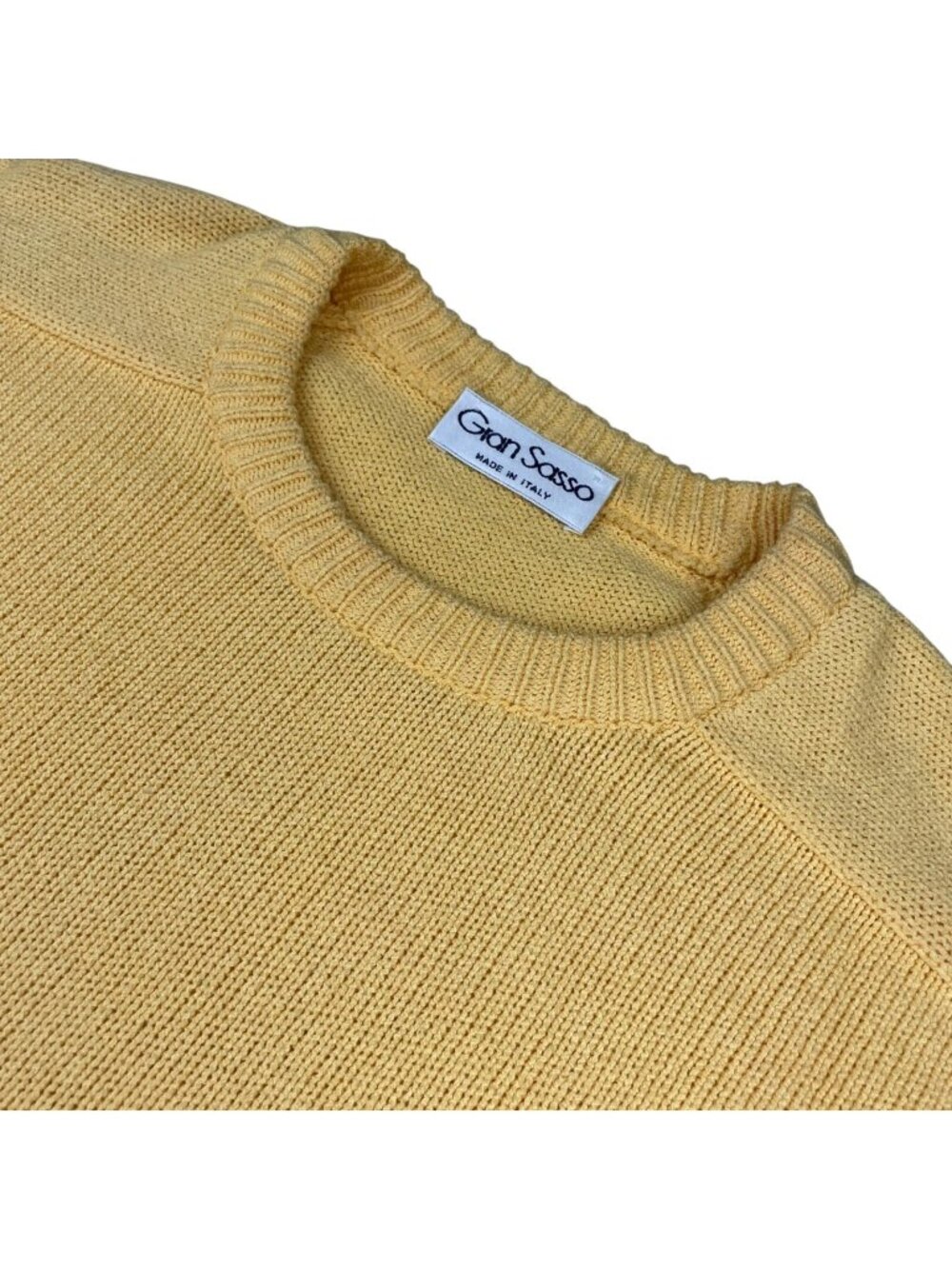 Gran Sasso Men's Cotton/Nylon Crewneck Pullover Sweater Yellow • Italy • XL | VI